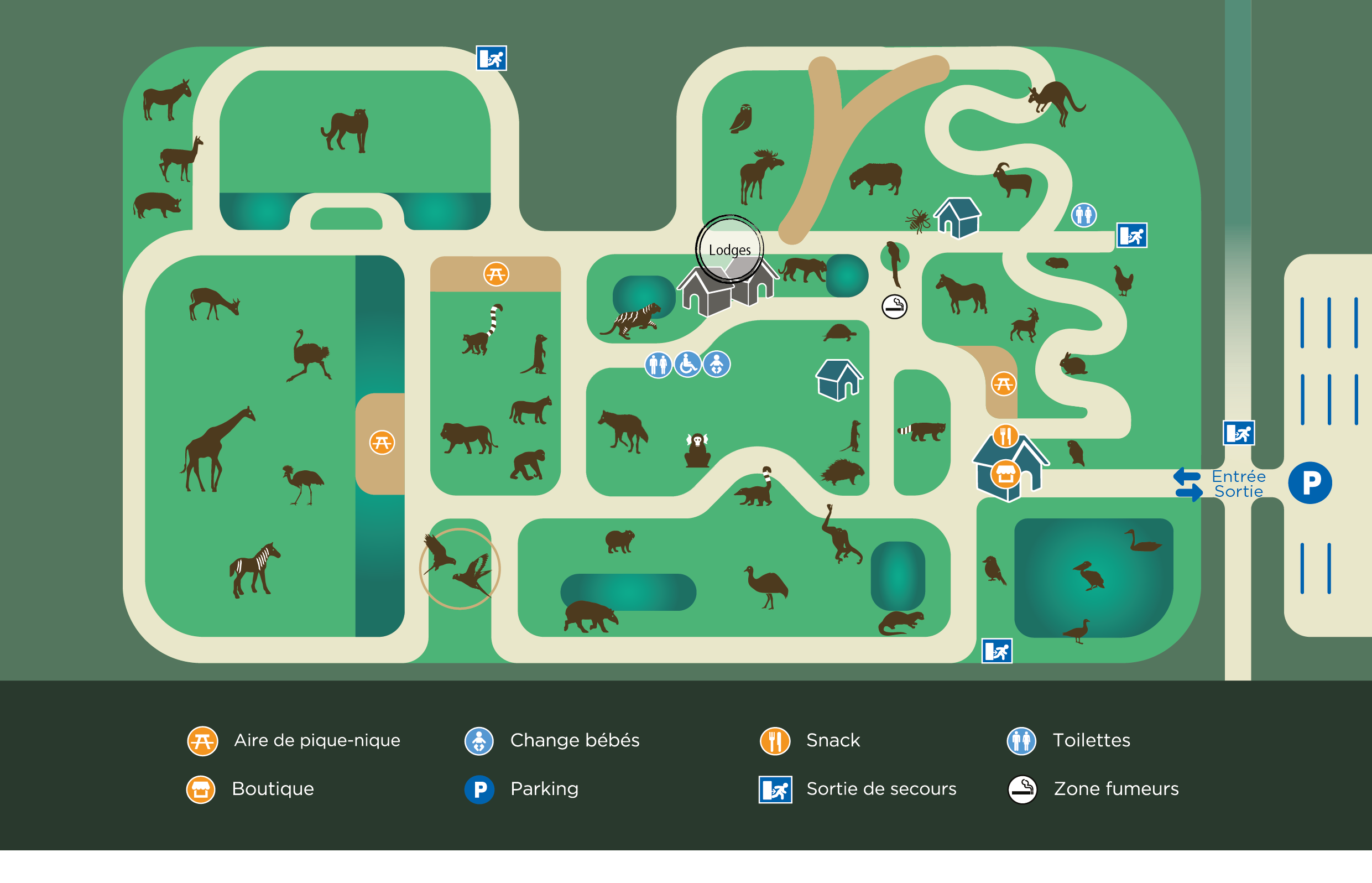 Plan du parc du zoo de Bordeaux Pessac Plan du parc du zoo de Bordeaux Pessac