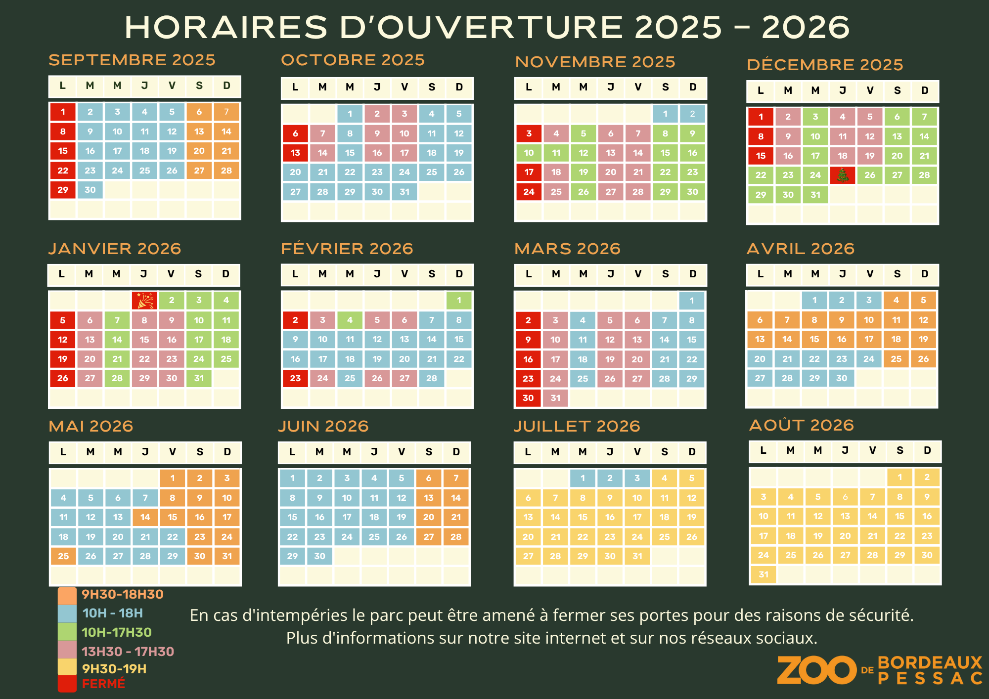 CALENDRIER 2025-2026 planning 2024 2025