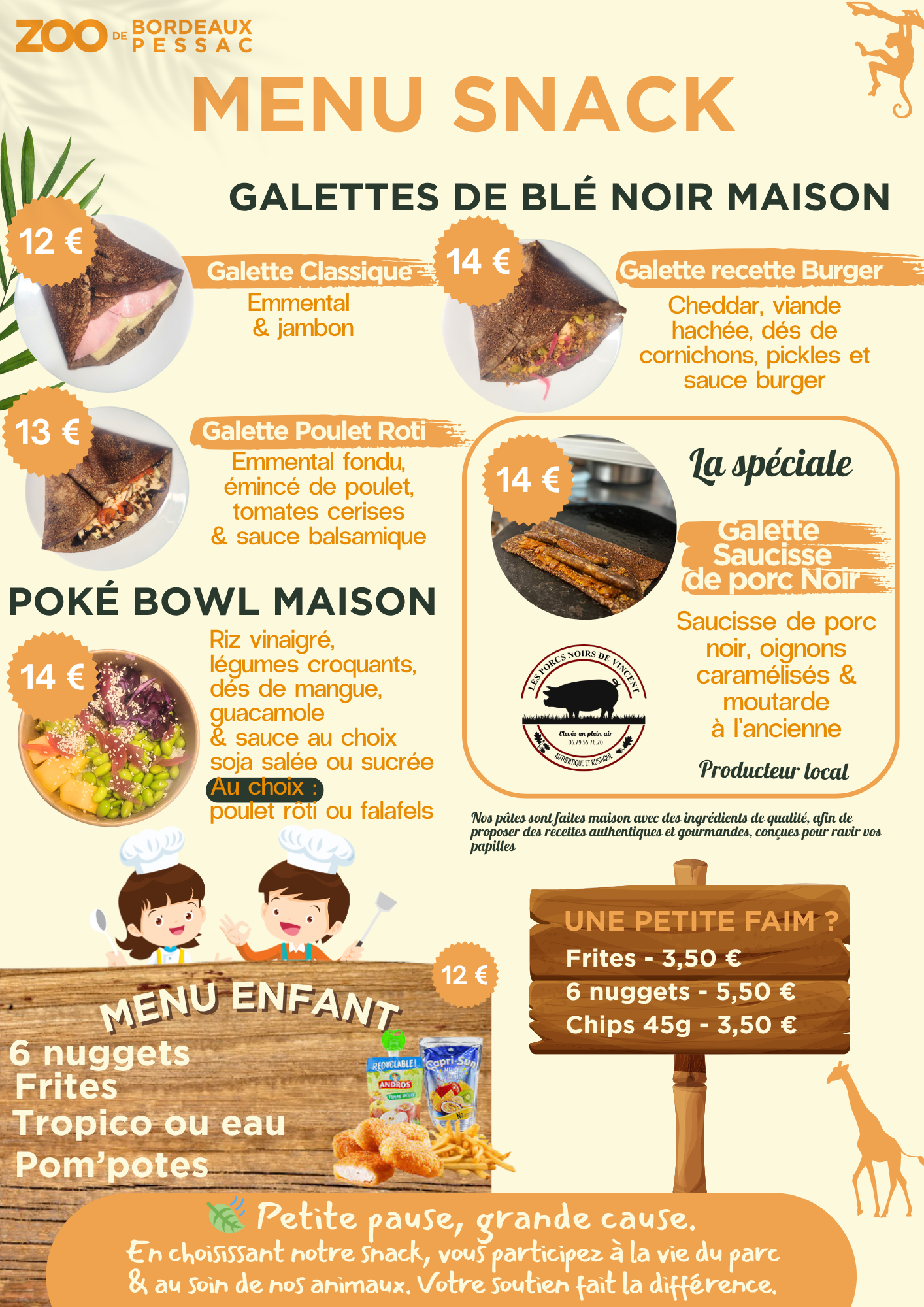 MENU SNACK ÉTÉ 2025 carte